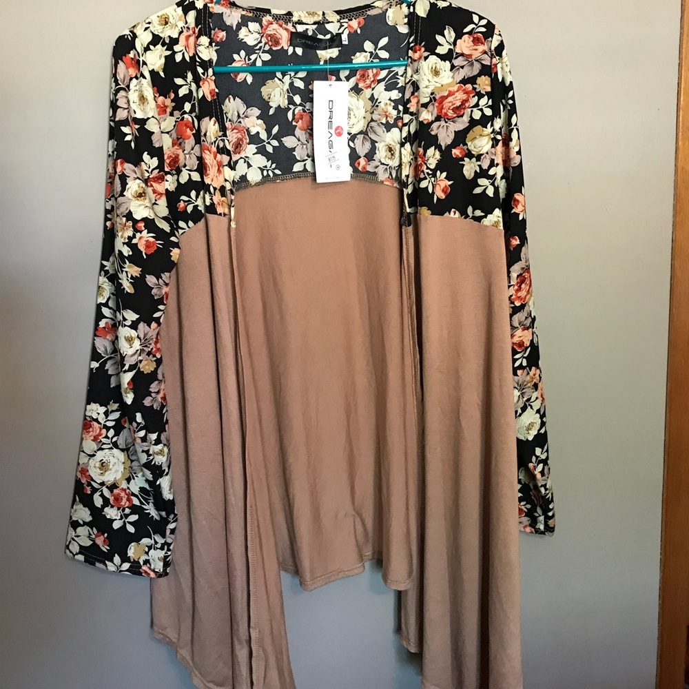 Women’s floral & tan cardigan